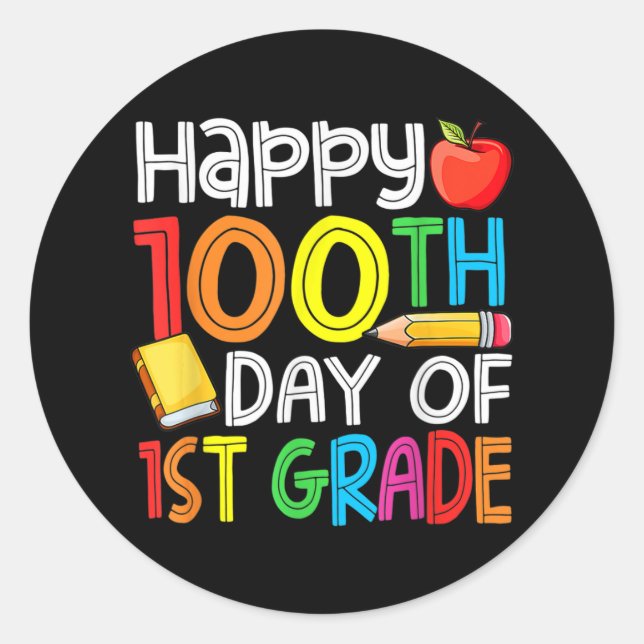 100 dagar smartare första Klass-100-årsdagen av sk Runt Klistermärke (Framsida)