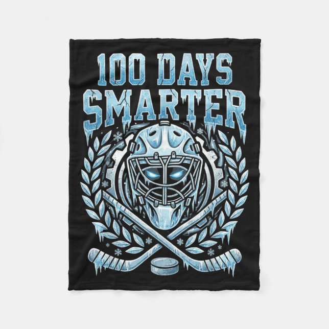 100 dagar smartare Glad 100-årsdag för hockeyskola Fleecefilt (Framsidan)