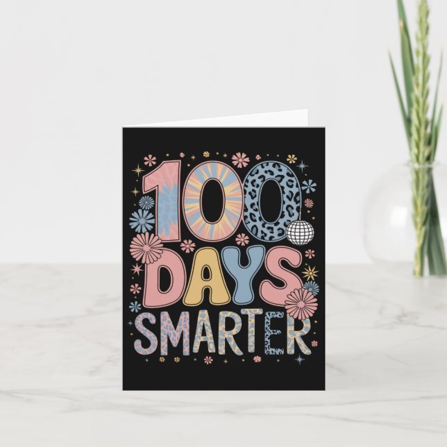 100 dagar smartare Glad 100-årsdag för skolan barn Kort (Framsida)