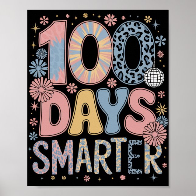 100 dagar smartare Glad 100:e skoldagen barn pojka Poster (Framsidan)