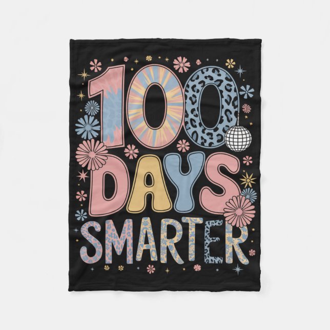 100 dagar smartare Glad 100:e skoldagen barn pojke Fleecefilt (Framsidan)