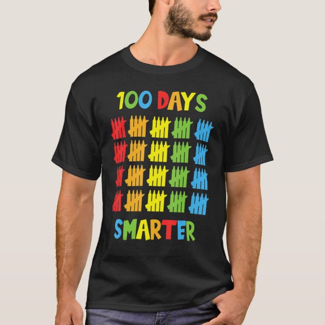 100 dagar smartare Glad 100:e skoldagen Sträckräkn T Shirt (Framsida)