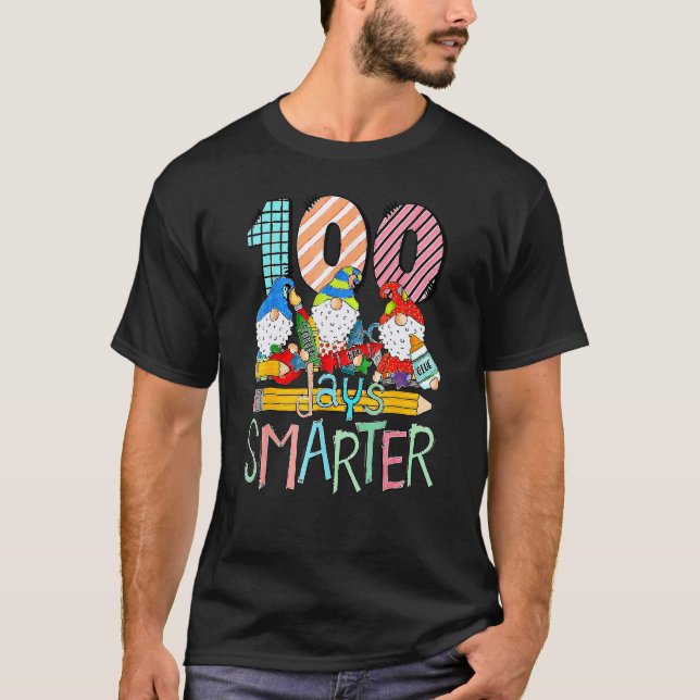 100 dagar Smartare Gnome 100-dagarsdag i skolan 20 T Shirt (Framsida)