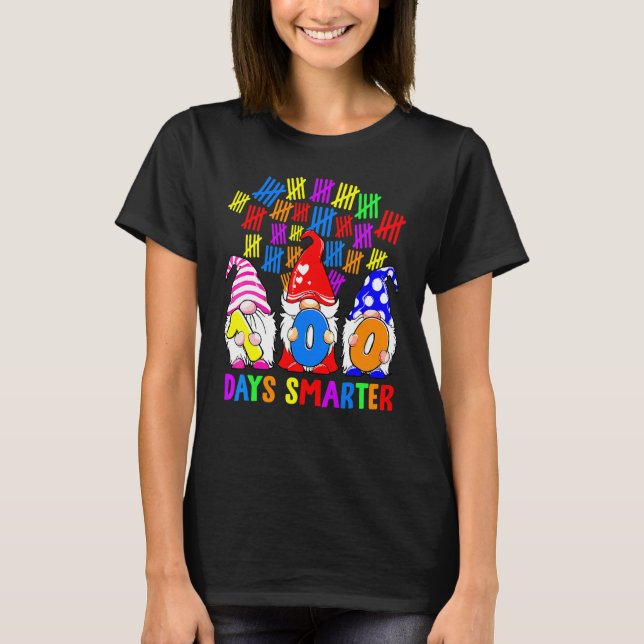 100 dagar smartare Gnomes söta glada 100-årsdag Sc T Shirt (Framsida)