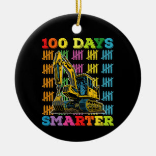 100 dagar smartare grävmaskin 100:e skoldagen julgransprydnad keramik