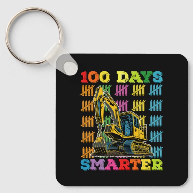100 dagar smartare grävmaskin 100:e skoldagen nyckelring (Framsida)
