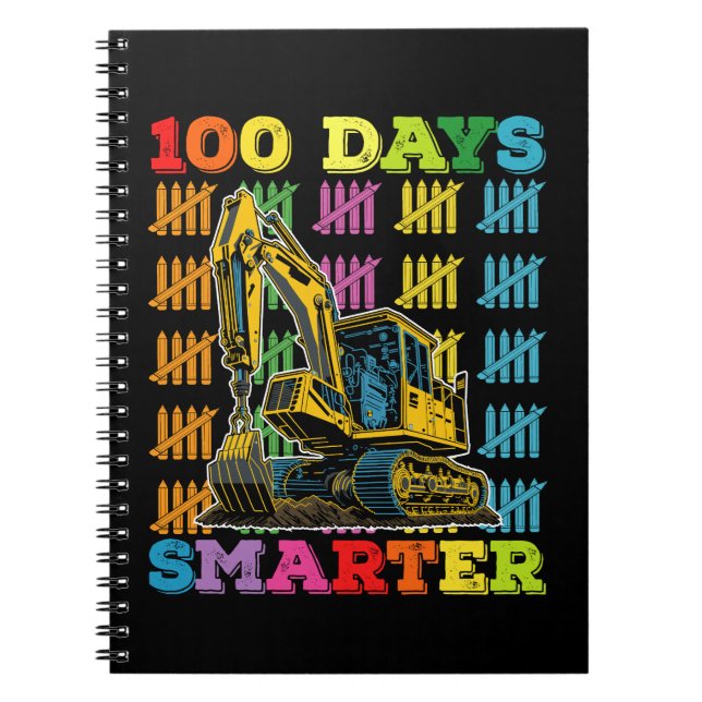 100 dagar Smartare grävmaskin 100 skoldag Anteckningsbok (Framsidan)
