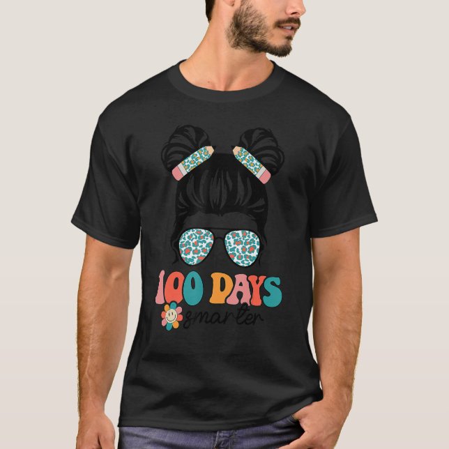 100 dagar Smartare Groovy 100 dagar med skoldiskar T Shirt (Framsida)