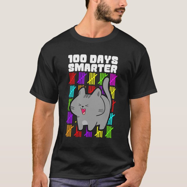 100 dagar smartare katt-tröjor, pojkar flickor 100 t shirt (Framsida)