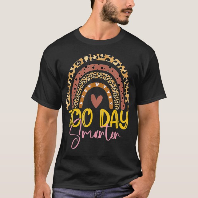 100 dagar Smartare lärare, 100 dagar i Lycklig T Shirt (Framsida)