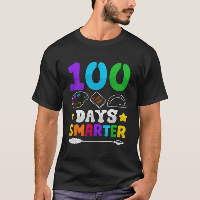 100 dagar Smartare lärare 100 dagar i skolan T Shirt (Framsida)