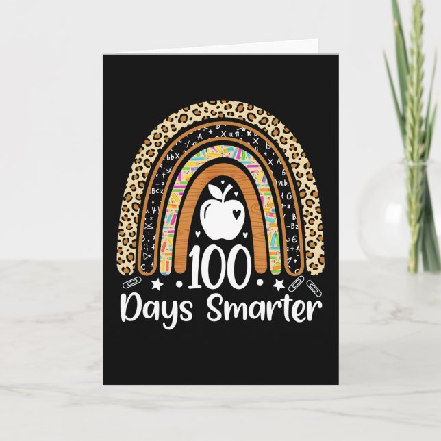 100 dagar smartare lärare regnbåge klassrum skola kort (Framsida)