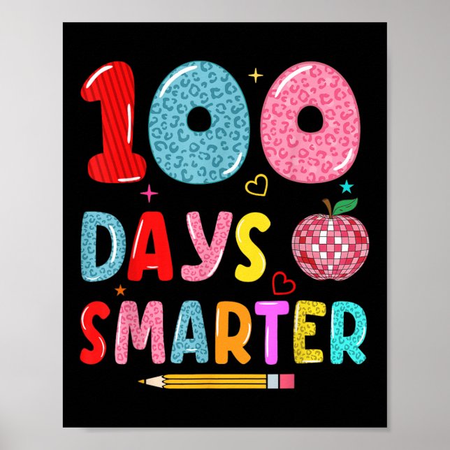 100 dagar Smartare leopard 100-dagarsdag för skolf Poster (Framsidan)