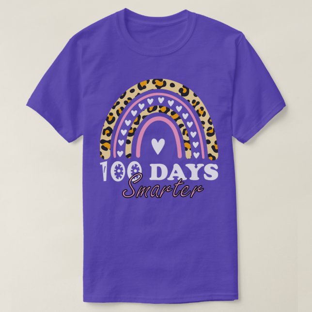 100 dagar Smartare Lycklig 100 dagar med regnbåge  T Shirt (Design framsida)