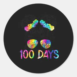 100 dagar Smartare Lycklig, 100 dagar med skoldisk Runt Klistermärke
