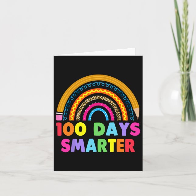 100 dagar Smartare Lycklig 100 dagar med skolregnb Kort (Framsida)