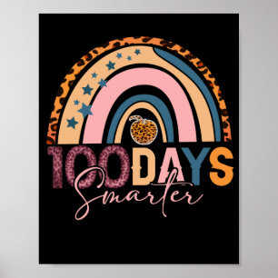 100 dagar Smartare Lycklig 100 dagar med skolregnb Poster