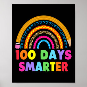100 dagar Smartare Lycklig 100 dagar med skolregnb Poster