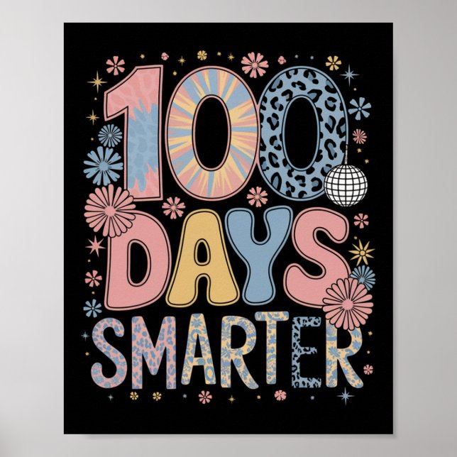 100 dagar Smartare Lycklig 100-dagarsdag för skolb Poster (Framsidan)