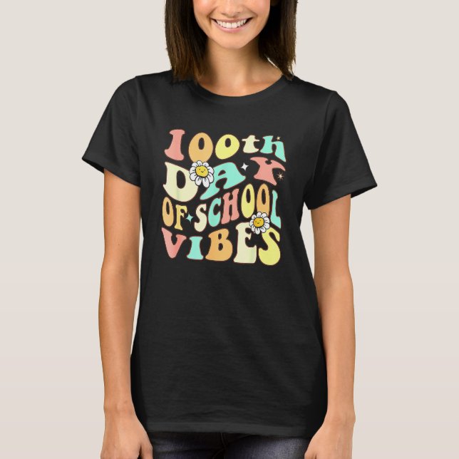 100 dagar Smartare Lycklig 100-dagarsdag för skoll T Shirt (Framsida)