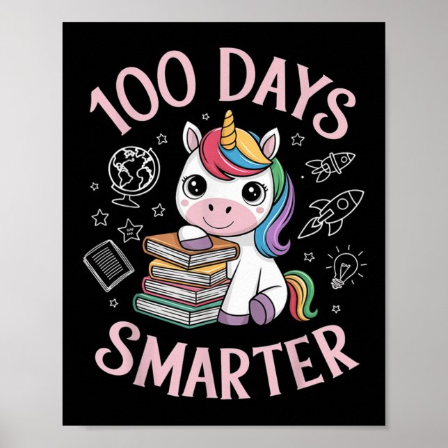100 dagar Smartare Lycklig 100-dagarsdag i skoluni Poster (Framsidan)
