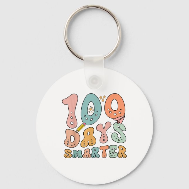 100 dagar Smartare Lycklig 100-dagarsdag i skolväx Nyckelring (Framsida)