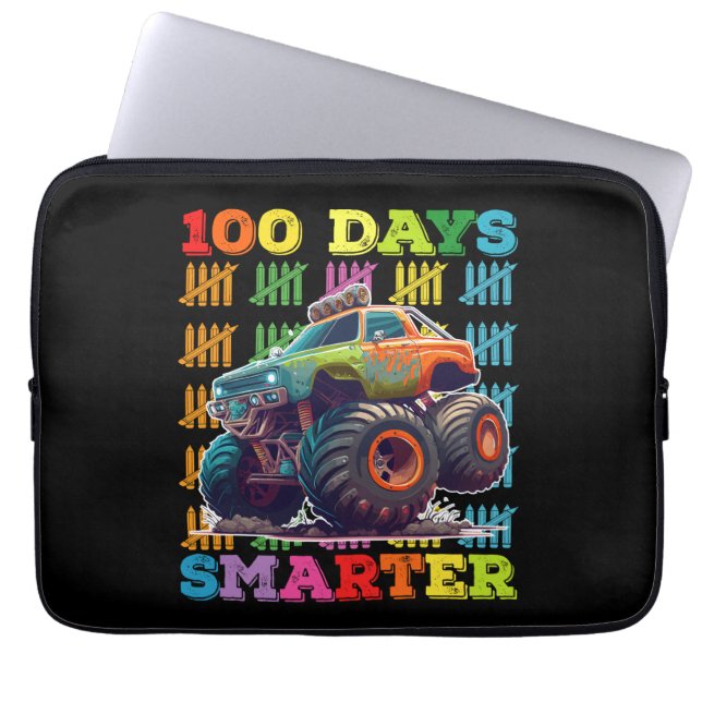 100 dagar Smartare måndag Lastbil 100-dagarsskola Laptop Fodral (Framsidan)
