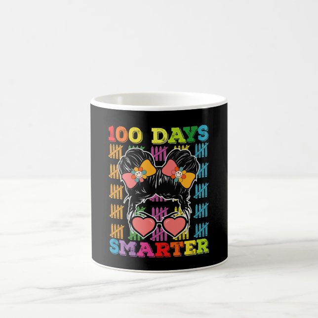 100 dagar smartare Messy Bun 100:e skoldagen Kaffemugg (Center)