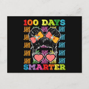 100 dagar smartare Messy Bun 100:e skoldagen Vykort