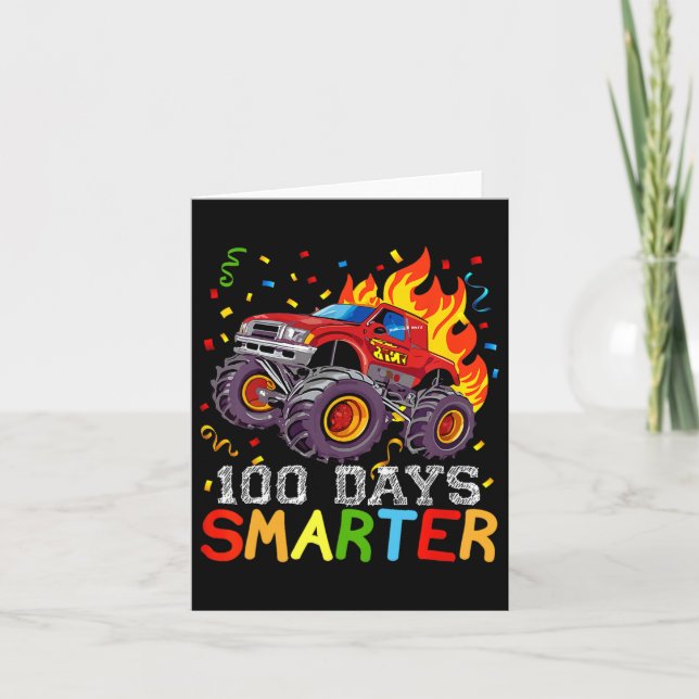100 dagar Smartare Monster Lastbil 100 dagar i sko Kort (Framsida)