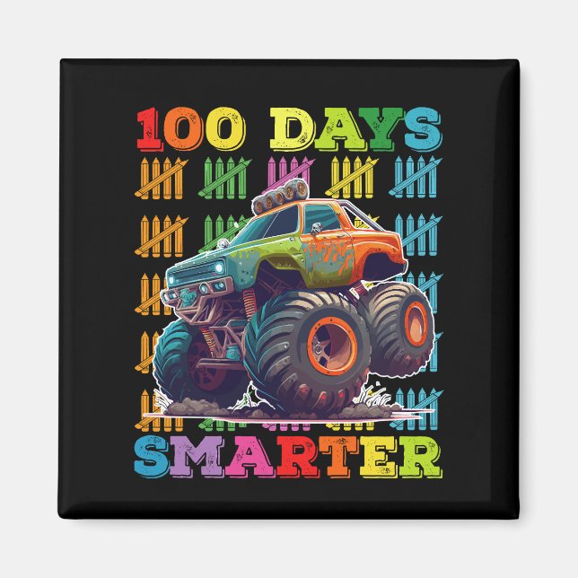 100 dagar smartare monstertruck 100:e skoldagen magnet (Framsidan)