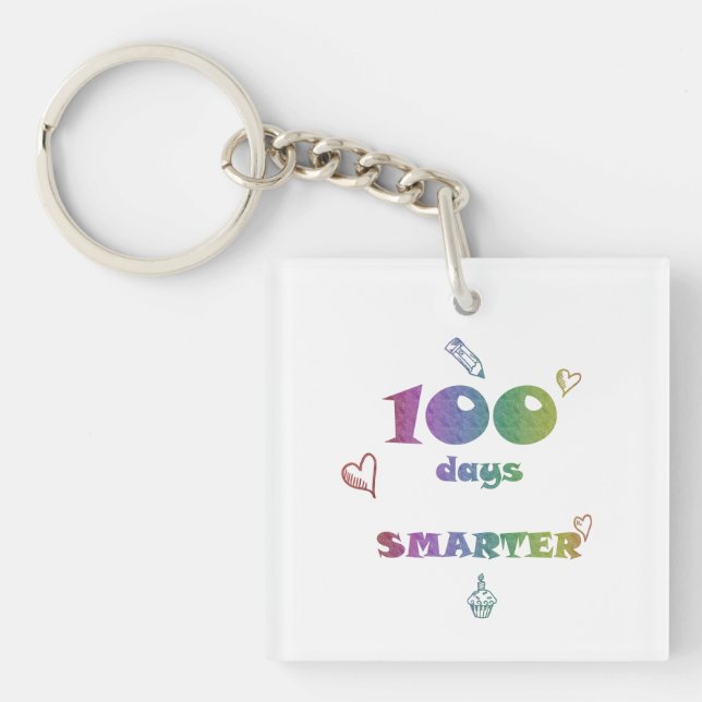 100 dagar Smartare nyckelkedja - 100 skoldagar (Framsidan)