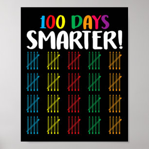 100 dagar smartare Räkna Hash Marks-dagar med scho Poster