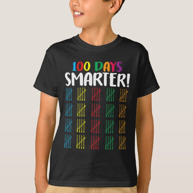100 dagar smartare Räkna Hash Marks-dagar med scho T Shirt (Framsida)