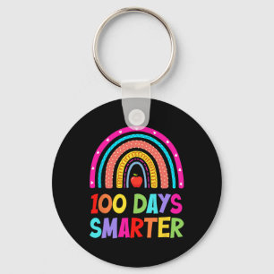 100 dagar Smartare regnbåge Lycklig 100 skoldag Nyckelring