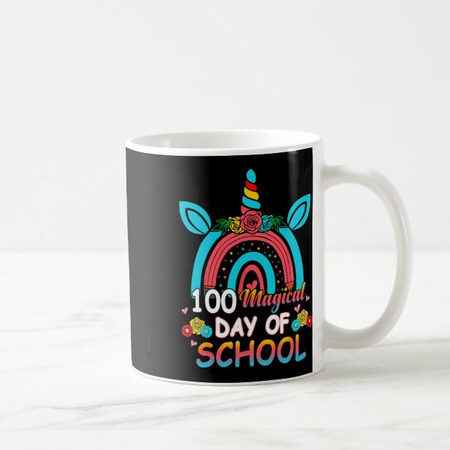 100 dagar Smartare regnbåge Unicorn 100-dagen i Sc Kaffemugg (Höger)