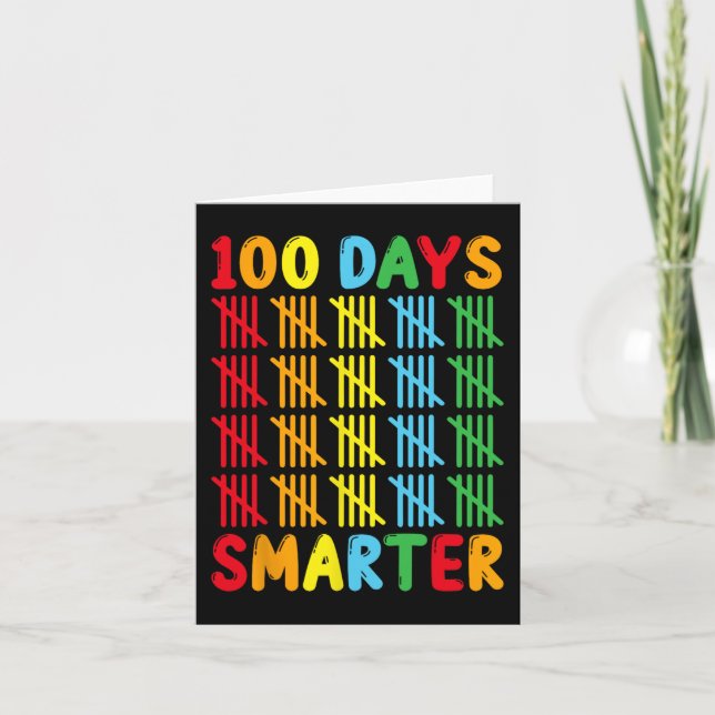 100 dagar Smartare Roligt Tally Teacher och Studen Kort (Framsida)