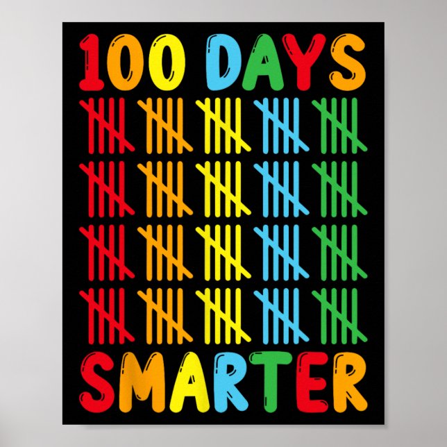 100 dagar Smartare Roligt Tally Teacher och Studen Poster (Framsidan)