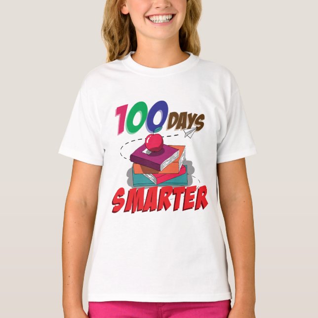 100 dagar smartare Shirt | 100 skoldagar per skola T (Framsida)