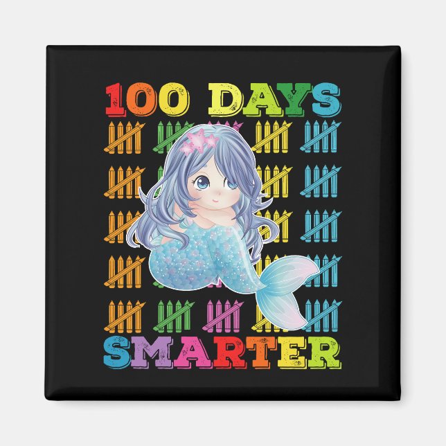 100 dagar Smartare Sjöjungfru 100 skoldag Magnet (Framsidan)