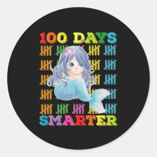 100 dagar Smartare Sjöjungfru 100 skoldag Runt Klistermärke
