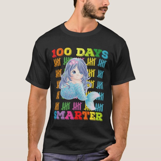 100 dagar Smartare Sjöjungfru 100 skoldag T Shirt (Framsida)
