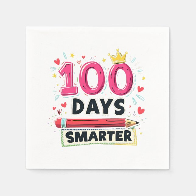 100 dagar smartare Skoldagar Lärare  Pappersservett (Framsidan)