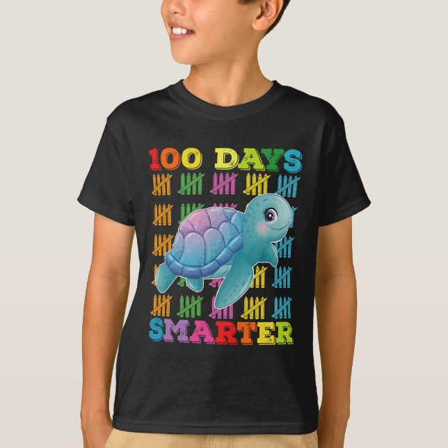 100 dagar Smartare sköldpadda 100 skoldagar T Shirt (Framsida)