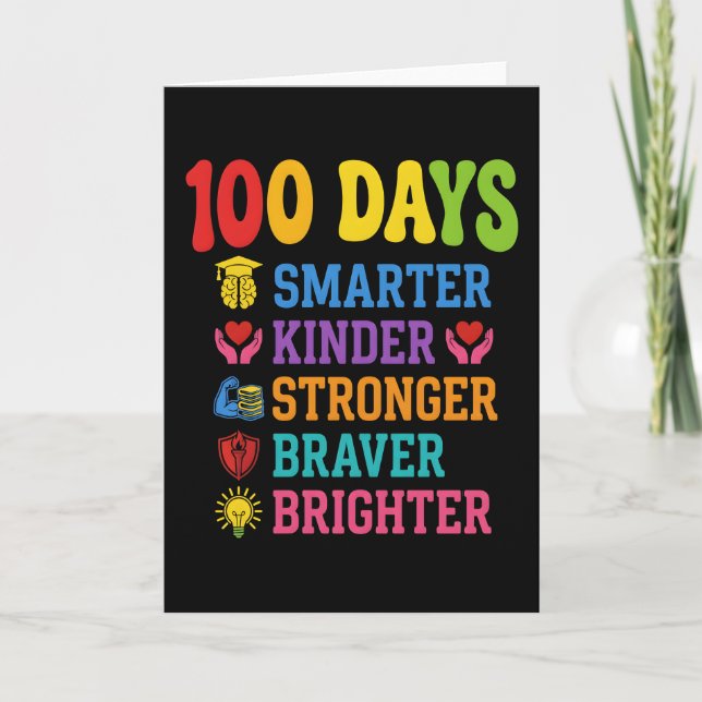 100 dagar smartare snällare modigare ljusare skola kort (Framsida)