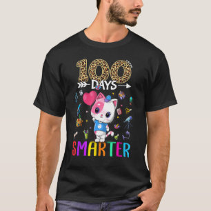 100 dagar smartare söt kattflicka glad 100:e dag a t shirt