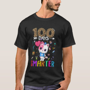 100 dagar smartare söt kattflicka glad 100:e dag p t shirt