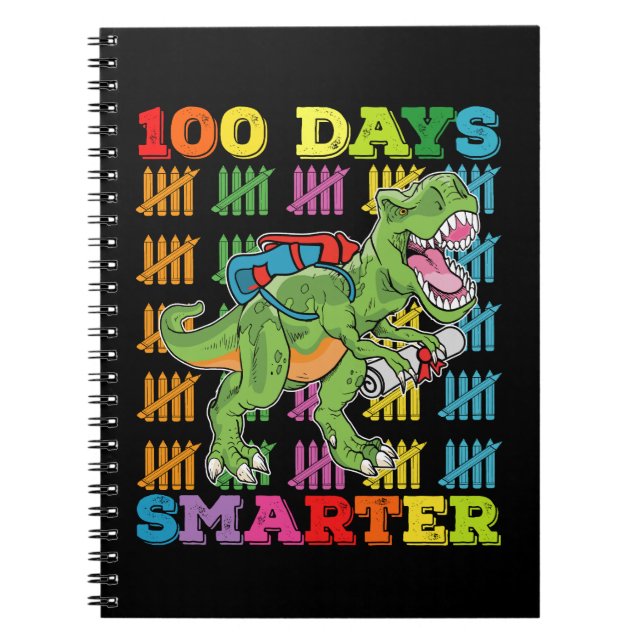 100 dagar smartare T Rex dinosaurie 100:e dagens s Anteckningsbok (Framsidan)