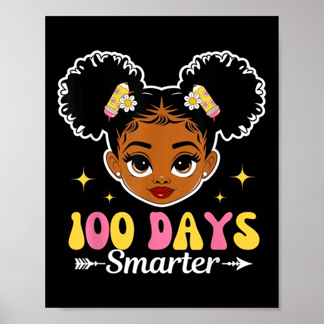 100 dagar Smarter Afro Girl 100 School Day Poster (Framsidan)