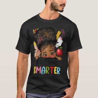 100 dagar Smarter Afro Girls Messy Bun 100 dagar T Shirt